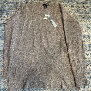 Aqua Heathered Gray Crew Neck Sweater